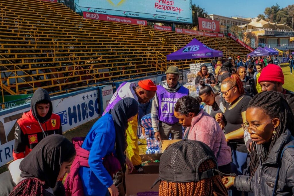 Needy people registering for aid on Mandela Day with AshrafulAid
