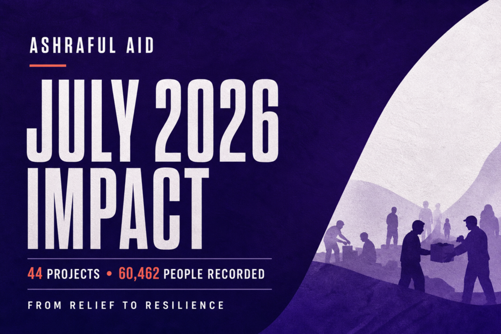 Ashraful Aid July 2026 Impact: 44 projects and 60,462 people recorded