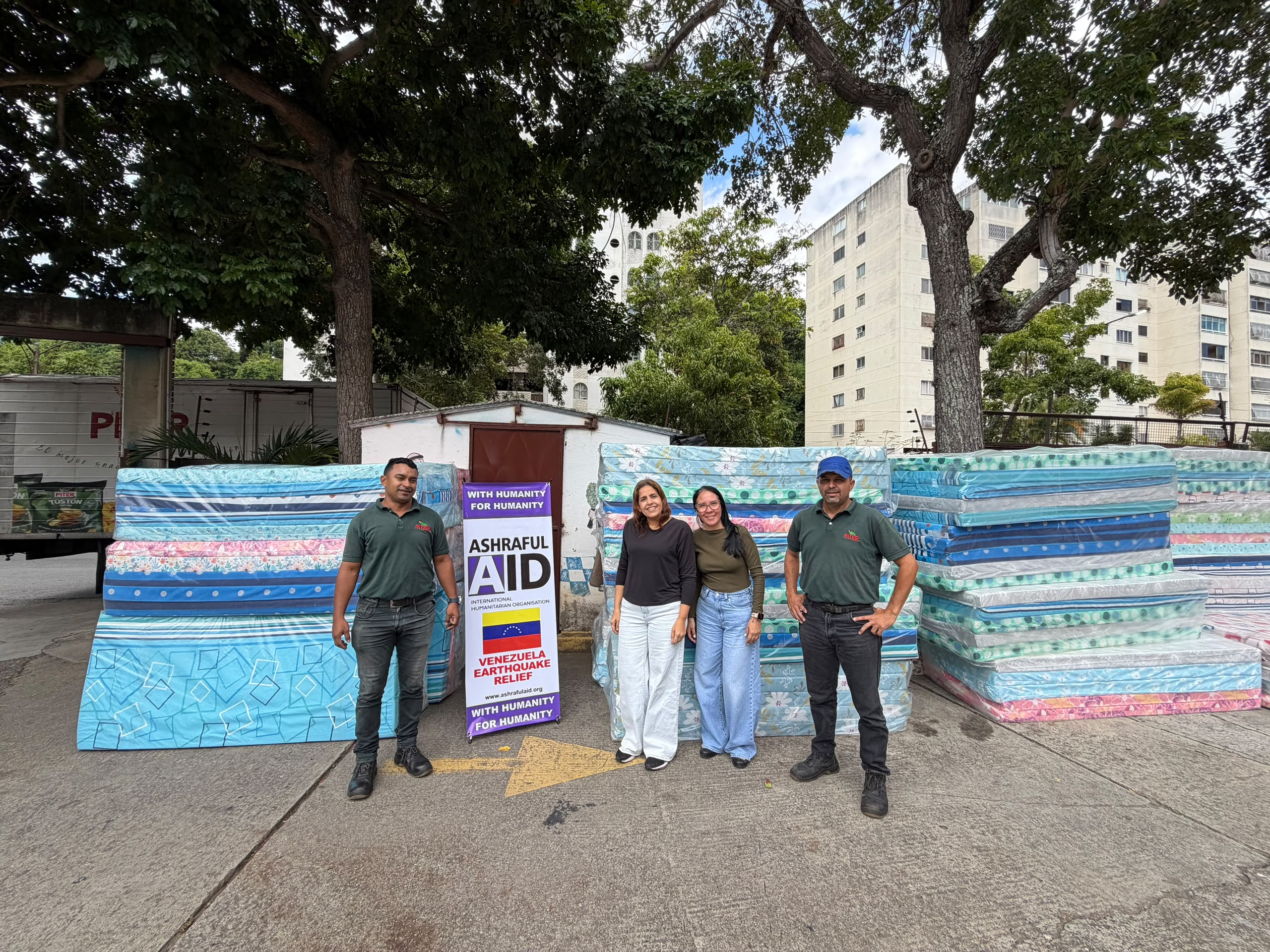 Mattresses prepared for Venezuela earthquake relief